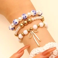 Gold - Blue and White Porcelain Pearl Style