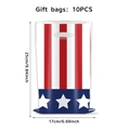 Set of 10 American flag gift bags with red white stripes and blue star patterns - Gift Bag 10pcs -- Independence Day 02