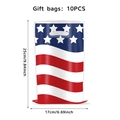 Set of 10 American flag party gift bags with handle, red white and blue 25x17cm size - 10-piece Gift Bag - Independence Day