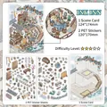 3D Chinese vintage DIY collage set with PET stickers and decorative scenery card - Ink Dye House (open For Business Today - Part 43)