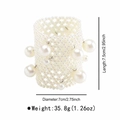 Detail view of woven pearl cuff bracelet with dimensions 7.5cm length and 7cm diameter - B3697