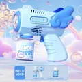 Blue angel wing electric bubble gun toy set with refill solution for kids - Angel Blue Bubble Machine
