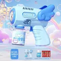 Light blue angel wing bubble gun kit with bubble solution and 4 batteries for kids - Angel Blue (With Batteries & Bubble Solution)