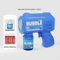 Blue astronaut square bubble gun set includes solution and 4 high-capacity batteries - Square Blue 6-Hole (With Batteries & Solution)