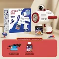 Astronaut bubble gun set in white and red with bubble solution and USB charger - Astronaut Red (With Lithium Battery & Solution)