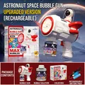 Coffret pistolet à bulles astronaute rouge et blanc avec liquide et batterie - Grand 6 Trous Rouge (Batterie au Lithium)