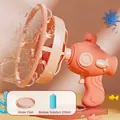 Pink electric astronaut bubble gun set with 230ml refill bottle and dipping tray - Bubble in Bubble (Submarine Pink/With Plate & Solution)