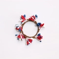 Handcrafted Christmas napkin ring with red white and blue berries on woven branch base - Independence Day Floral Napkin Ring