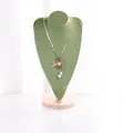 Green velvet necklace display bust with wooden base and elegant pendant jewelry - Extra Large New Portrait Fruit Green (39cm High)