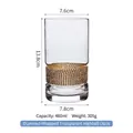 Verre à whisky rose avec détails dorés étincelants et capacité de 460 ml, grand - Grand gobelet / Transparent avec strass dorés