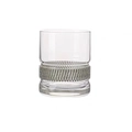 Verre à whisky style diamant rose avec une chaîne décorative perlée en métal argenté - Petit gobelet / Transparent avec strass argentés