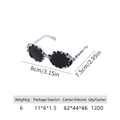 Retro cow print pet sunglasses with black round lenses and white frame for cats and small dogs - Leopard White