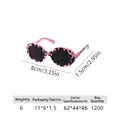 Pink leopard print round frame pet sunglasses for dogs and cats with 8cm frame width - Leopard Pink