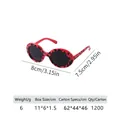 Red leopard print pet sunglasses with 8cm frame width and ultra-light 6g weight - Leopard Red