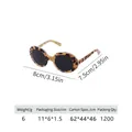 Tortoiseshell cat sunglasses with round black lenses and 8cm frame width dimension - Yellow Leopard Print