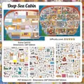 Deep Sea Cabin DIY 3D sticker set with scene card and PET decorative decals - Deep Sea Cabin