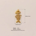 Polished 18K gold plated stainless steel fishbone pendant with 7.5g weight and 40mm size - Fishbone (20*40mm)