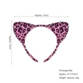 Pink and black leopard print cat ear headband for Halloween costume parties - Cotton-stuffed Pink Leopard Ears