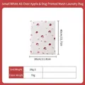 White 30x40cm laundry mesh bag with red apple and dog pattern for delicates - Apple Puppy (30*40cm)