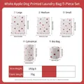 5-piece set of mesh laundry bags for clothes and bras with cute cartoon puppy patterns - Apple Puppy Five-piece Set (small Medium Large + Tube + Bra)