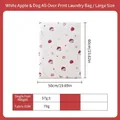 Extra thick white laundry bag with cartoon dog pattern and 60x50cm dimensions - Apple Puppy (large Size 50*60cm)