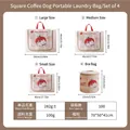Size chart for 4-pack thickened mesh laundry bags with cute dog patterns for delicates - 100g Brown Apple Dog Tote Bag Set (small Medium Large + Bra)