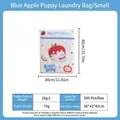 Small laundry mesh bag 30x40cm with cartoon dog print and durable blue zipper - Blue Apple Dog Small Size (30*40cm)