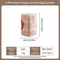 Cartoon dog printed cylinder fine mesh laundry bag for delicates, size 22x33cm - Brown Apple Dog Cylindrical Bag (22*33cm)