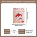 White laundry bag with red apple dog pattern, medium size 50x40cm mesh wash bag - Brown Apple Dog Medium Size (40*50cm)