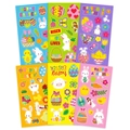 Pack de pegatinas de Pascua con conejitos y huevos en seis láminas de colores vivos - 6 piezas / Juego de Pegatinas de Pascua