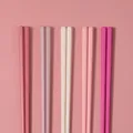 Lot de 5 paires de baguettes macaron en alliage résistant à la chaleur, tons rose et violet - Cinq Paires / Couleur Macaron