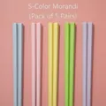 Cinq paires de baguettes en alliage résistant à la chaleur aux tons Morandi - Cinq Paires / Couleurs Arc-en-Ciel Morandi
