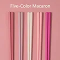 Essstäbchen-Set aus Legierung in 5 Macaron-Farben mit matter Oberfläche 20 Paar Packung - Zwanzig Paare / Macaron-Farbe