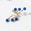 Golden spiral ring with blue pearls featuring a multilayered vintage creative design - One Size / Blue