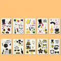 Close-up of 10 New Year temporary tattoo styles with 7.5x11cm size and OPP bag packing - Can Be Paired With New Year Temporary Tattoos Wy073-082 (set Of 10).