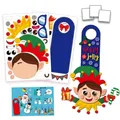 DIY Christmas elf door hanger kit with decorative paper cutouts and instructions - Hr037-038 Christmas Elf