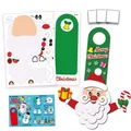 3D DIY Santa Claus paper door sign kit with festive stickers and instructions - Hr033-034 Santa Claus