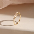 US 5 Wave Gradient Pave Style (JZ-470) Gold