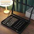 Portagioielli nero con coperchio in vetro per collane e anelli, 35x24x5cm - Scatola Nera 2-In-1 (Anello + Collana)
