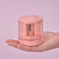 Temperamatite elettrico rosa portatile per studenti con finestra di visualizzazione - Rosa