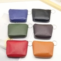 Set di sei mini portamonete in finta pelle con anelli portachiavi e cerniere - Strato Singolo Colori Misti
