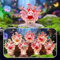 Nine-tailed fox blind box figures in gradient red and white resin with seven unique poses - -253 Money-Lover Little Fox Fairy (Set of 6) / Full Box Set