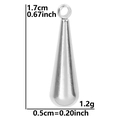 Polished 304 stainless steel silver teardrop pendant, 1.7cm height for DIY jewelry making - S1389-Silver