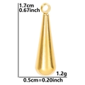 Polished 18k gold plated 304 stainless steel water drop pendant measuring 1.7cm in height - S1389-Gold