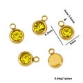 Golden stainless steel birthstone charm with yellow crystal for DIY jewelry making - Gold Color-O (Yellow)
