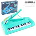Mint green 13-key electronic piano toy for toddlers with musical note cover and color box - Flip Cover Piano Style / Green
