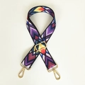 Correa ajustable de 3,8cm con estampado de ondas de colores y ganchos dorados para bolso - Rombos de Colores (Gancho Dorado)