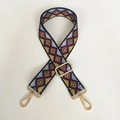 Tracolla regolabile larga 3,8 cm con motivi geometrici a rombi colorati stile bohémien - Rombo Giallo