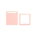 Pink PE film floating jewelry display box set for rings and earrings storage - Pink Ribbon Drawer Box (including Inner Box); 7*7*2cm