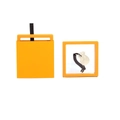 Orange PE film floating jewelry box and matching gift case for ring and pendant display - Orange Ribbon Drawer Box (including Inner Box); 7*7*2cm